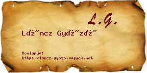 Láncz Győző névjegykártya